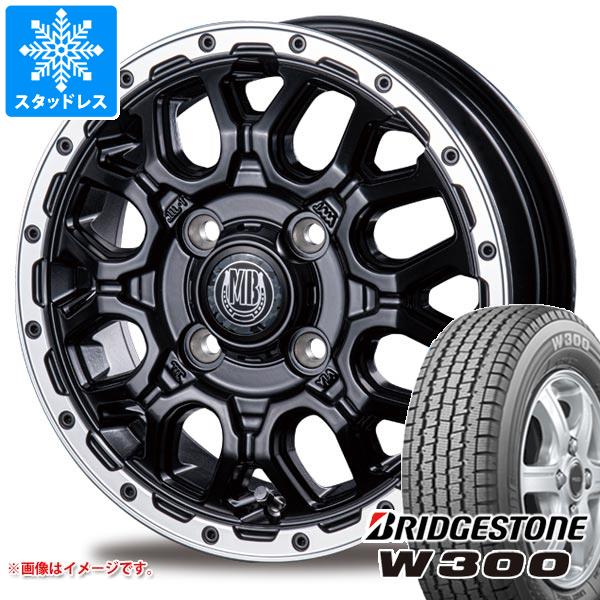 【タイヤ交換対象】キャリイ DA16T用 スタッドレス ブリヂストン W300 145/80R12 80/78N (145R12 6PR相当) インターミラノ マッドバーン XR-800M タイヤホイール4本セット
