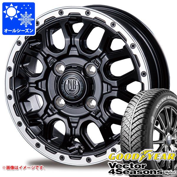 【タイヤ交換対象】ハスラー用 オールシーズンタイヤ グッドイヤー ベクター 4シーズンズ ハイブリッド 165/60R15 77H インターミラノ マッドバーン XR-800M 4.5-15 タイヤホイール4本セット