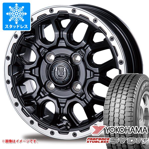 【タイヤ交換対象】キャリイ DA16T用 スタッドレス ヨコハマ プロフォース スタッドレス SY01V 145/80R12 80/78N インターミラノ マッドバーン XR-800M タイヤホイール4本セット
