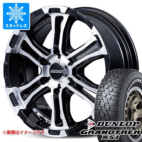 【タイヤ交換対象】ニッサン NV350キャラバン E26用 スタッドレス ダンロップ グラントレック XS1 LT215/70R16 100/97N ホワイトレター レイズ FDX-SG タイヤホイール4本セット