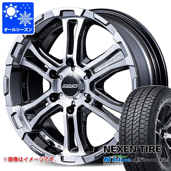【タイヤ交換対象】ニッサン NV350キャラバン E26用 オールシーズンタイヤ ネクセン エヌブルー 4シーズン バン 215/65R16 109/107T レイズ FDX-SG 6.5-16 タイヤホイール4本セット
