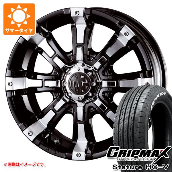 【タイヤ交換対象】ハイエース 200系用 サマータイヤ グリップマックス スタチャー HC-V 215/65R16C 109/107S ホワイトレター クリムソン MG ビースト 7.0-16 タイヤホイール4本セット