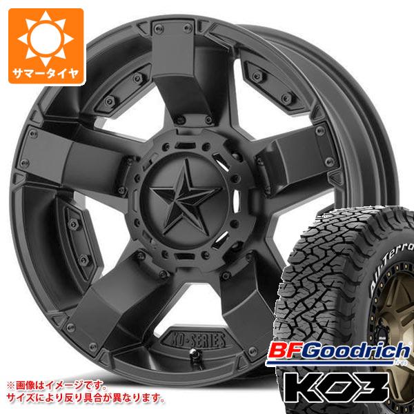 【タイヤ交換対象】ジープ ラングラー JK/JL系用 サマータイヤ BFグッドリッチ オールテレーンT/A KO3 LT295/70R17 128/125S ホワイトレター KMC XD811 ロックスター2 タイヤホイール4本セット