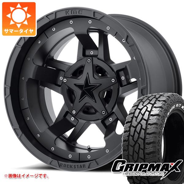 【タイヤ交換対象】ジープ ラングラー JK/JL系用 サマータイヤ グリップマックス マッドレイジ R/T MAX LT275/70R17 121/118Q ホワイトレター KMC XD827 ロックスター3 タイヤホイール4本セット