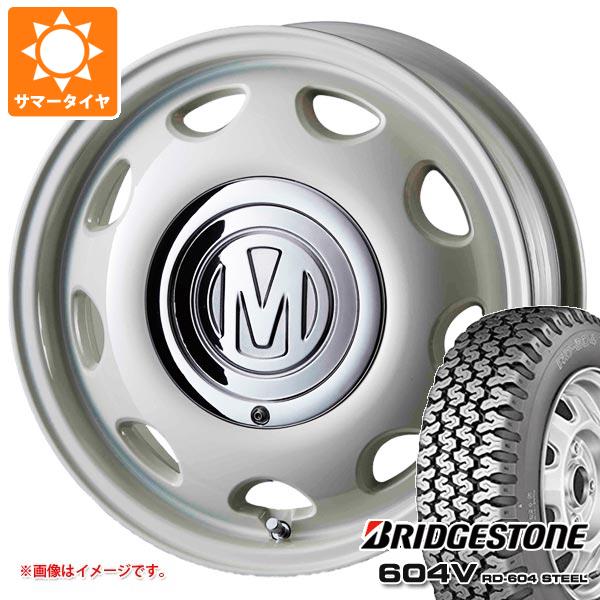 【タイヤ交換対象】サクシード プロボックス 50系用 サマータイヤ ブリヂストン 604V RD-604 スチール 165R14 6PR (165/80R14 91/90N相当) クリムソン ディーン ミニ 5.0-14 タイヤホイール4本セット
