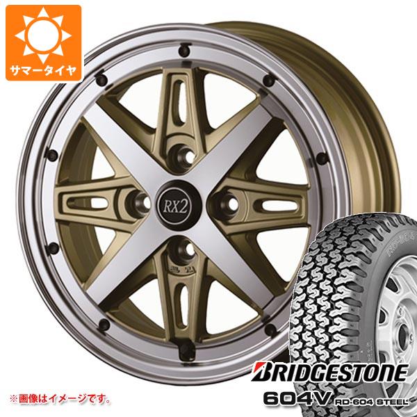 【タイヤ交換対象】キャリイ DA16T用 サマータイヤ ブリヂストン 604V RD-604 スチール 165R14 6PR (165/80R14 91/90N相当) ドゥオール フェニーチェ RX2 4.5-14 タイヤホイール4本セット