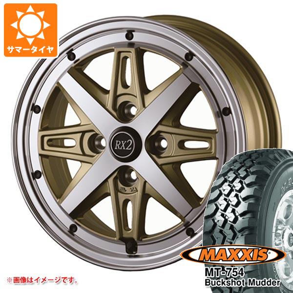 【タイヤ交換対象】2026年製 サマータイヤ 195R14 106/104R 8PR マキシス MT-754 バックショットマッダー アウトラインホワイトレター ドゥオール フェニーチェ RX2 4.5-14 タイヤホイール4本セット|タイヤ1番