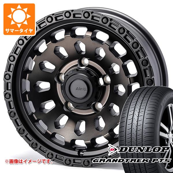 【タイヤ交換対象】5本セット スズキ ジムニーノマド JC74W用 サマータイヤ ダンロップ グラントレック PT5 225/70R16 103H エアージー ヴァルカン 6.0-16 タイヤホイール5本セット