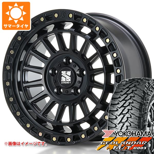 【タイヤ交換対象】ジープ ラングラー JK/JL系用 サマータイヤ ヨコハマ ジオランダー M/T G003 LT285/65R18 125/122Q MLJ エクストリームJ XJ08 タイヤホイール4本セット 146,300円