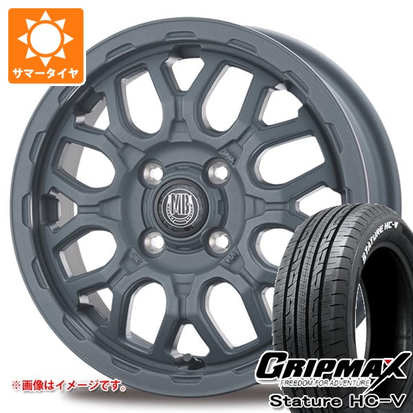 【タイヤ交換対象】スズキ エブリイバン DA17V用 サマータイヤ グリップマックス スタチャー HC-V 145/80R12 80/78Q ホワイトレター インターミラノ マッドバーン XR-800M ME 4.0-12 タイヤホイール4本セット
