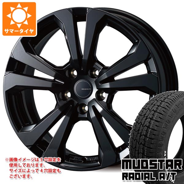 【タイヤ交換対象】ジープ コンパス M624系用 サマータイヤ マッドスター ラジアル A/T 225/55R18 98T ホワイトレター アドバンスライン SV-1 タイヤホイール4本セット