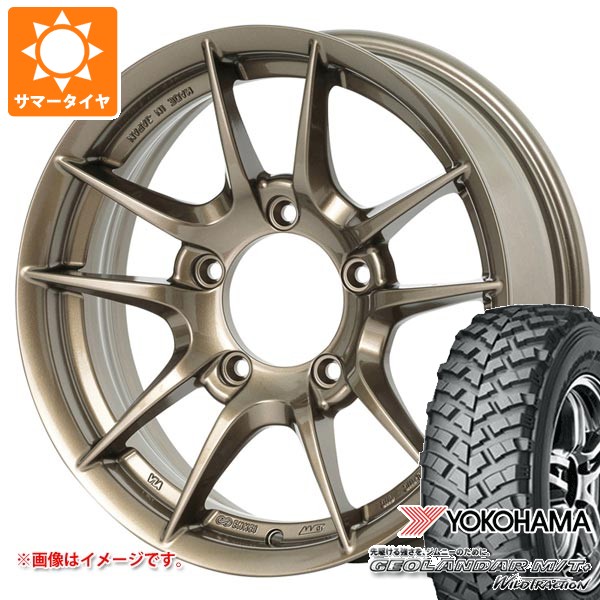 【タイヤ交換対象】スズキ ジムニー用 サマータイヤ ヨコハマ ジオランダー M/T+ G001J 195R16C 104/102Q アピオ ワイルドボア Z 5.5-16 タイヤホイール4本セット