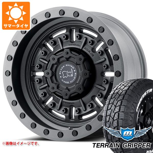 【タイヤ交換対象】FJクルーザー 10系用 サマータイヤ モンスタ テレーングリッパー LT285/70R17 121/118R ホワイトレター ブラックライノ エイブラムス 8.5-17 タイヤホイール4本セット