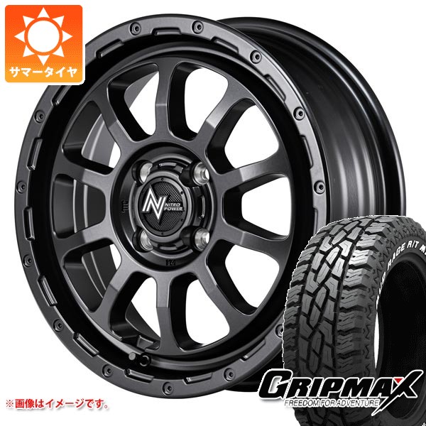 【タイヤ交換対象】アトレーワゴン S300系用 サマータイヤ グリップマックス マッドレイジ R/T MAX 145R14C 85/83Q ホワイトレター ナイトロパワー M10 パーシング バレルブラックエディション 4.5-14 タイヤホイール4本セット