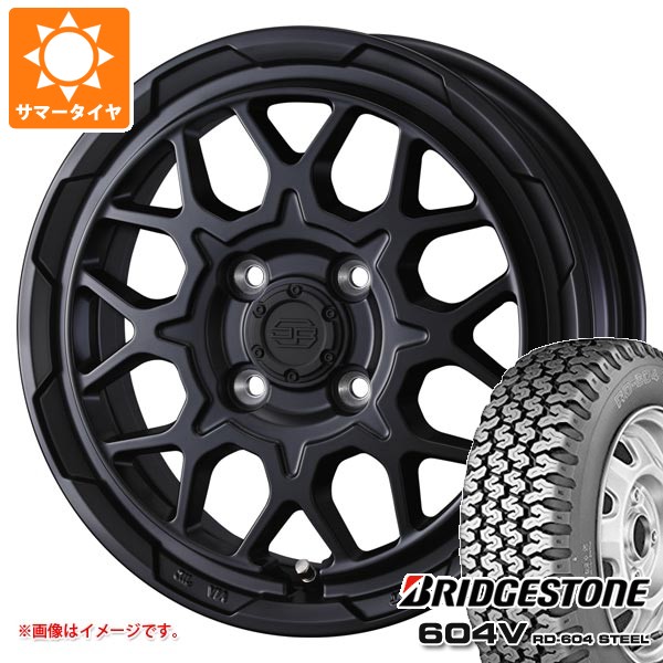 【タイヤ交換対象】スズキ キャリイ DA16T用 サマータイヤ ブリヂストン 604V RD-604 スチール 155R12 6PR スタットベルク2 3.5-12 タイヤホイール4本セット|タイヤ1番