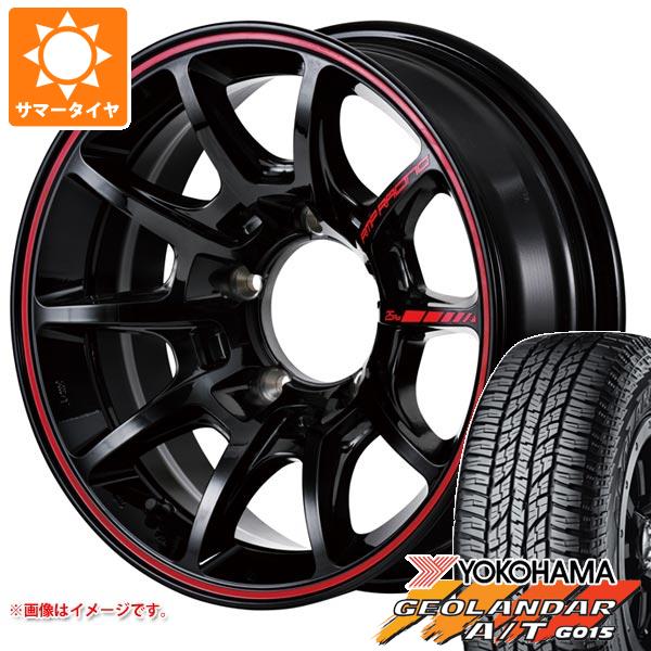 【タイヤ交換対象】スズキ ジムニー JB64W用 サマータイヤ ヨコハマ ジオランダー A/T G015 205/80R16 104T XL ブラックレター MID レーシング R25 プラス 5.5-16 タイヤホイール4本セット