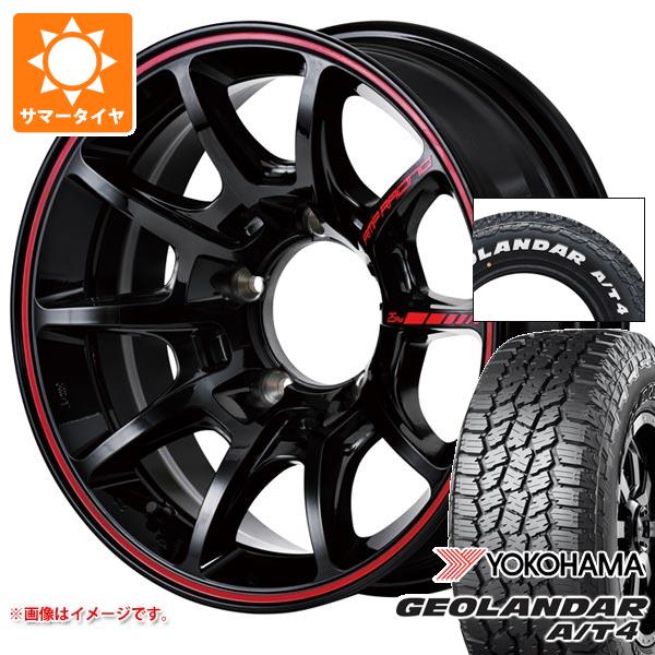 【タイヤ交換対象】スズキ ジムニー用 サマータイヤ ヨコハマ ジオランダー A/T4 G018 175/80R16 91S ホワイトレター G018A MID レーシング R25 プラス 5.5-16 タイヤホイール4本セット