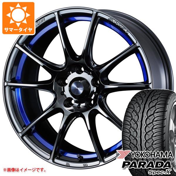 【タイヤ交換対象】サマータイヤ 235/60R18 103V ヨコハマ パラダ スペック-X PA02 ウェッズスポーツ SA-25R ブルーライトクロームツー 7.5-18 タイヤホイール4本セット｜タイヤ１番