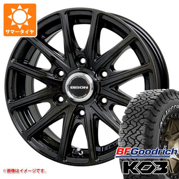 【タイヤ交換対象】ニッサン NV350キャラバン E26用 サマータイヤ BFグッドリッチ オールテレーンT/A KO3 LT195/80R15 107S ホワイトレター バイソン BN-01 6.0-15 タイヤホイール4本セット|タイヤ1番
