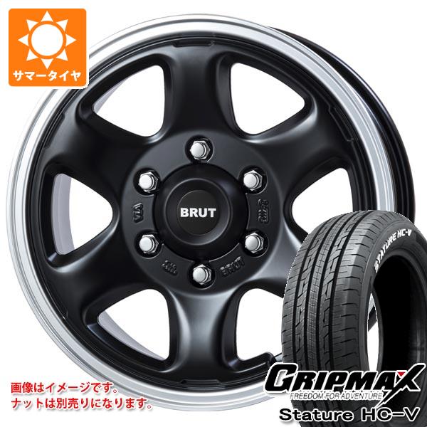 【タイヤ交換対象】トヨタ ハイエース 200系用 サマータイヤ グリップマックス スタチャー HC-V 215/65R16C 109/107S ホワイトレター ブルート BR-44 6.5-16 タイヤホイール4本セット