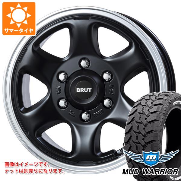 【タイヤ交換対象】トヨタ ハイエース 200系用 サマータイヤ モンスタ マッドウォーリアー LT215/70R16 107/105Q ホワイトレター ブルート BR-44 6.5-16 タイヤホイール4本セット