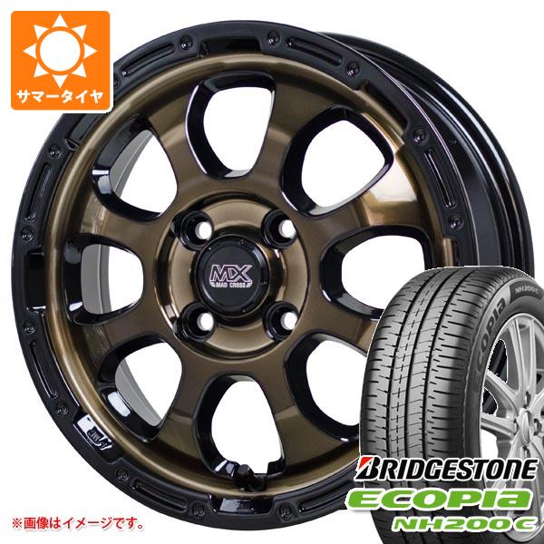 【タイヤ交換対象】サマータイヤ 165/55R14 72V ブリヂストン エコピア NH200C マッドクロスグレイス 4.5-14 タイヤホイール4本セット