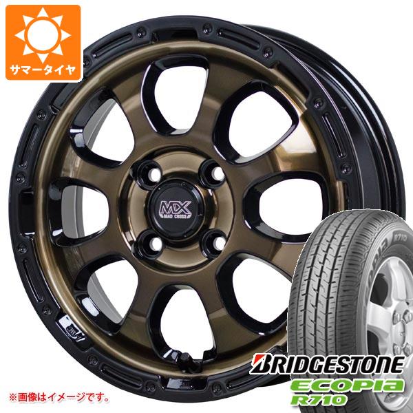 【タイヤ交換対象】ハイゼットカーゴ S320系用 サマータイヤ ブリヂストン エコピア R710 145/80R12 86/84N (145R12 8PR相当) マッドクロスグレイス 4.0-12 タイヤホイール4本セット