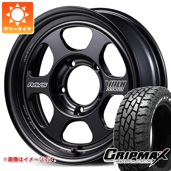 【タイヤ交換対象】5本セット スズキ ジムニー用 サマータイヤ グリップマックス マッドレイジ R/T MAX LT185/85R16 105/103Q ホワイトレター レイズ ボルクレーシング TE37XT for J ブラックシャドー 5.5-16 タイヤホイール5本セット