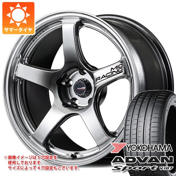 【タイヤ交換対象】ホンダ シビック タイプR FL5用 サマータイヤ ヨコハマ アドバンスポーツV107 265/35ZR18 (97Y) XL MID レーシング R50 エボ 9.5-18 タイヤホイール4本セット