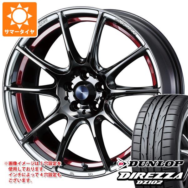 【タイヤ交換対象】サマータイヤ 225/50R18 95W ダンロップ ディレッツァ DZ102 ウェッズスポーツ SA-25R 7.5-18 タイヤホイール4本セット
