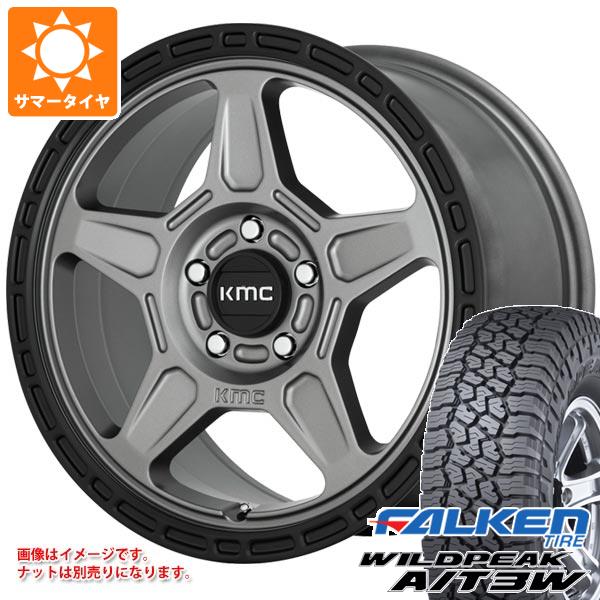 【タイヤ交換対象】ジープ ラングラー JK/JL系用 サマータイヤ ファルケン ワイルドピーク A/T3W LT285/70R17 116Q KMC KM721 アルパイン タイヤホイール4本セット