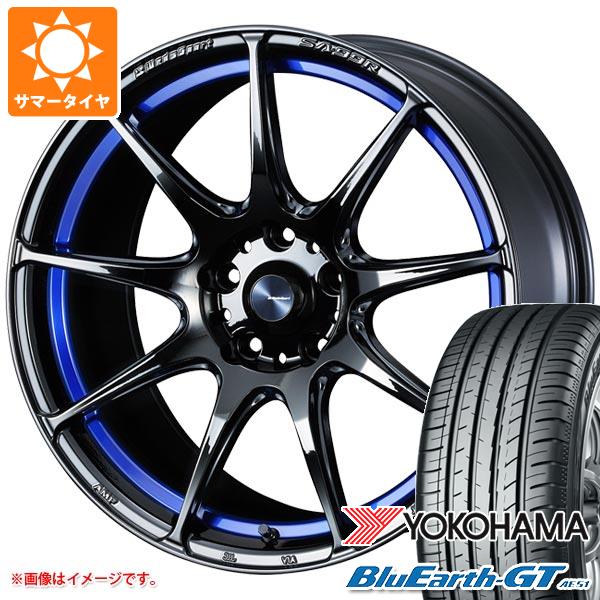 【タイヤ交換対象】サマータイヤ 225/55R17 101W XL ヨコハマ ブルーアースGT AE51 ウェッズスポーツ SA-99R ブルーライトクローム2 7.5-17 タイヤホイール4本セット|タイヤ1番