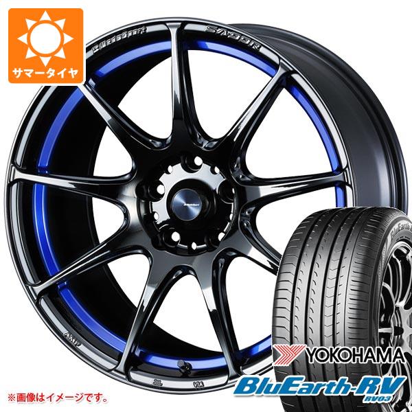 【タイヤ交換対象】2026年製 サマータイヤ 225/55R18 98V ヨコハマ ブルーアースRV RV03 ウェッズスポーツ SA-99R ブルーライトクローム2 7.5-18 タイヤホイール4本セット