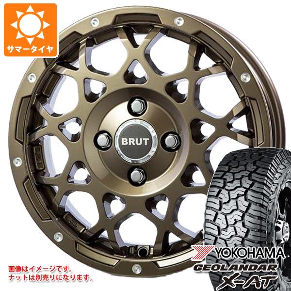 【タイヤ交換対象】エブリイワゴン DA17W用 サマータイヤ ヨコハマ ジオランダー X-AT G016 145R14C 85/83Q ブラックレター G016A ブルート BR-55 5.0-14 タイヤホイール4本セット