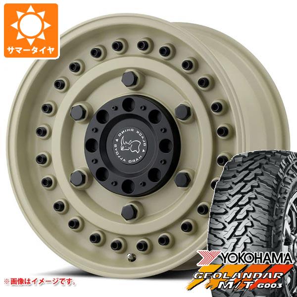 【タイヤ交換対象】ジープ ラングラー JK/JL系用 サマータイヤ ヨコハマ ジオランダー M/T G003 LT285/70R17 121/118Q ブラックライノ アーモリー タイヤホイール4本セット