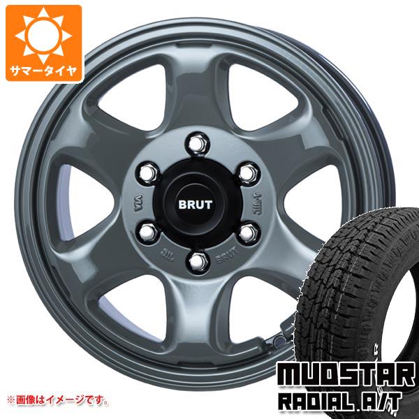 【タイヤ交換対象】ハイエース 200系用 サマータイヤ マッドスター ラジアル A/T 215/65R16C 109/107L ホワイトレター ブルート BR-44 6.5-16 タイヤホイール4本セット|タイヤ1番