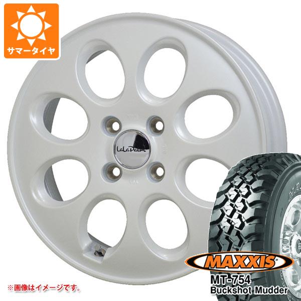 【タイヤ交換対象】ハスラー用 2026年製 サマータイヤ マキシス MT-754 バックショットマッダー 195R14C 106/104R 8PR アウトラインホワイトレター ララパーム オーバル 4.5-14 タイヤホイール4本セット