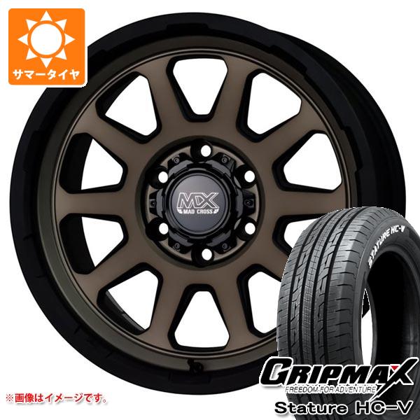 【タイヤ交換対象】ハイエース 200系用 サマータイヤ グリップマックス スタチャー HC-V 215/65R16C 109/107S ホワイトレター マッドクロスレンジャー 6.5-16 タイヤホイール4本セット