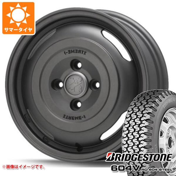 【タイヤ交換対象】サマータイヤ 165R14 8PR ブリヂストン 604V RD-604 スチール (165/80R14 97/95N相当) MLJ エクストリームJ ジャーニー あげ軽 4.5-14 タイヤホイール4本セット|タイヤ1番