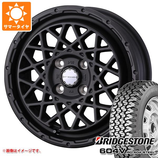 【タイヤ交換対象】サマータイヤ 155R12 6PR ブリヂストン 604V RD-604 スチール (155/80R12 83/81N相当) マッドヴァンス09 4.0-12 タイヤホイール4本セット