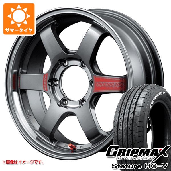 【タイヤ交換対象】ハイエース 200系用 サマータイヤ グリップマックス スタチャー HC-V 225/50R18C 107/105H ホワイトレター レイズ ボルクレーシング TE37SB SL 8.0-18 タイヤホイール4本セット