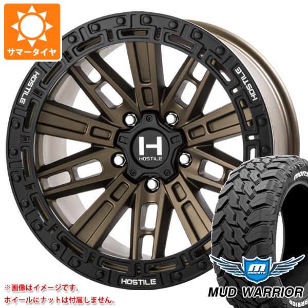 【タイヤ交換対象】ジープ ラングラー JK/JL系用 サマータイヤ モンスタ マッドウォーリアー LT265/70R17 121/118Q ホワイトレター HOSTILE H129 モハベ タイヤホイール4本セット
