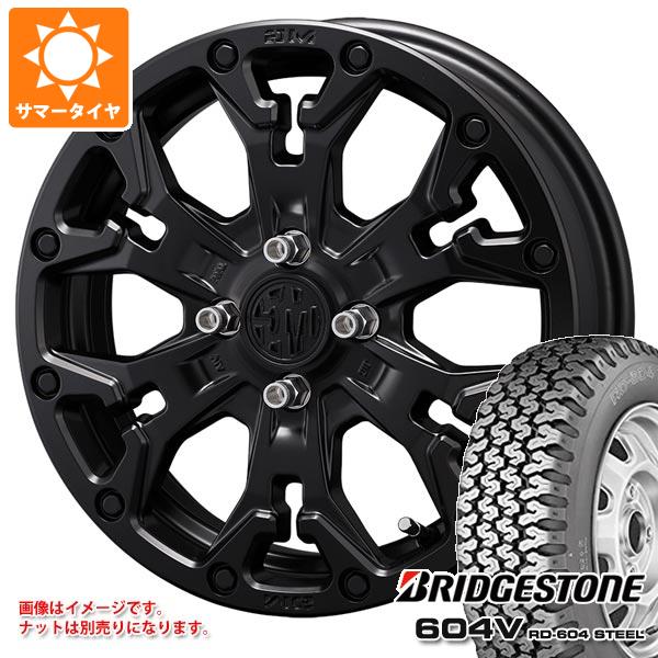 【タイヤ交換対象】サマータイヤ 165R14 8PR ブリヂストン 604V RD-604 スチール (165/80R14 97/95N相当) クリムソン MG ゴーレム ジュニア 4.5-14 タイヤホイール4本セット