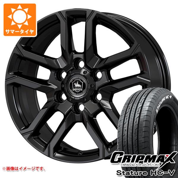 【タイヤ交換対象】ハイエース 200系用 サマータイヤ グリップマックス スタチャー HC-V 215/65R16C 109/107S ホワイトレター ベアロック バイソン 6.5-16 タイヤホイール4本セット