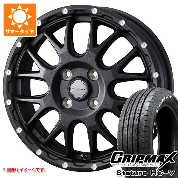 【タイヤ交換対象】ハイゼットトラック S500系用 サマータイヤ グリップマックス スタチャー HC-V 145/80R12 80/78Q ホワイトレター マッドヴァンス08 4.0-12 タイヤホイール4本セット|タイヤ1番