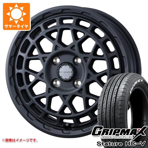 【タイヤ交換対象】エブリイバン DA17V用 サマータイヤ グリップマックス スタチャー HC-V 145/80R12 80/78Q ホワイトレター マッドヴァンスX タイプM 4.0-12 タイヤホイール4本セット
