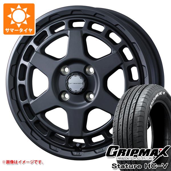 【タイヤ交換対象】エブリイバン DA17V用 サマータイヤ グリップマックス スタチャー HC-V 145/80R12 80/78Q ホワイトレター マッドヴァンスX タイプS 4.0-12 タイヤホイール4本セット