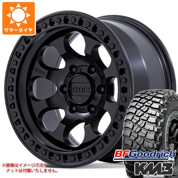 【タイヤ交換対象】ジープ ラングラー JK/JL系用 サマータイヤ BFグッドリッチ マッドテレーンT/A KM3 35x12.50R17LT 121Q KMC KM550 ライオト SBL タイヤホイール4本セット