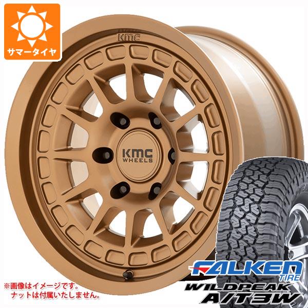 【タイヤ交換対象】ジープ ラングラー JK/JL系用 サマータイヤ ファルケン ワイルドピーク A/T3W LT285/70R17 116Q KMC KM719 キャニオン タイヤホイール4本セット