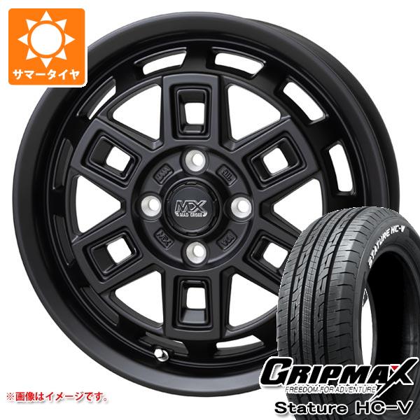 【タイヤ交換対象】ハイゼットトラック S500系用 サマータイヤ グリップマックス スタチャー HC-V 145/80R12 80/78Q ホワイトレター マッドクロス アイヴァー 4.0-12 タイヤホイール4本セット